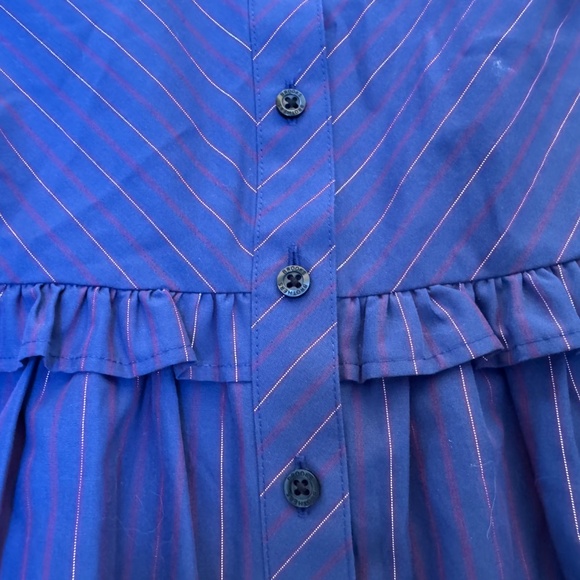 Girls Brooks Brothers Fleece NWOT Navy Cotton Shirt Dress Sz. 5 - Picture 6 of 7